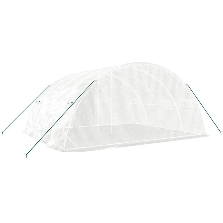 Växthus med stålram vit 20 m² vidaXL 5 x 4 x 2.3 m – bild 6