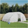 Växthus med stålram vit 20 m² vidaXL 5 x 4 x 2.3 m – miniatyr 1