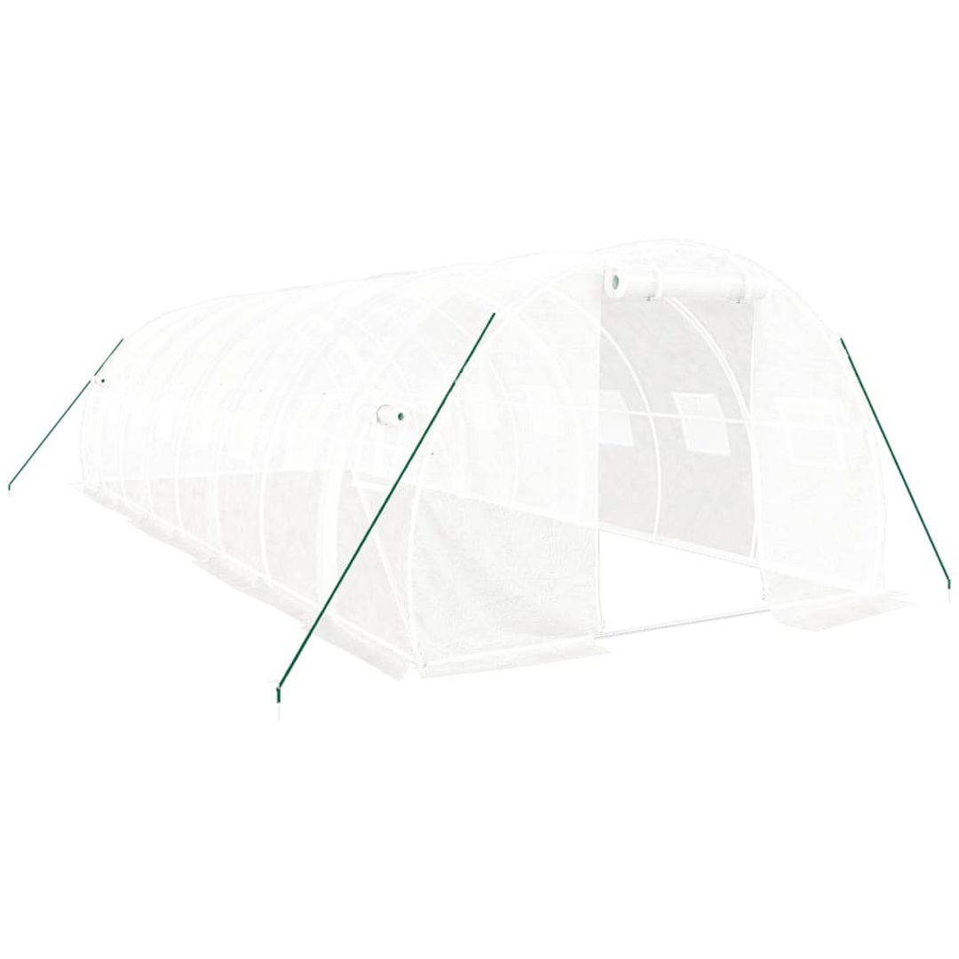 Växthus med stålram vit 24 m² vidaXL 8 x 3 x 2 m – bild 2