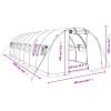Växthus med stålram vit 24 m² vidaXL 8 x 3 x 2 m – miniatyr 12