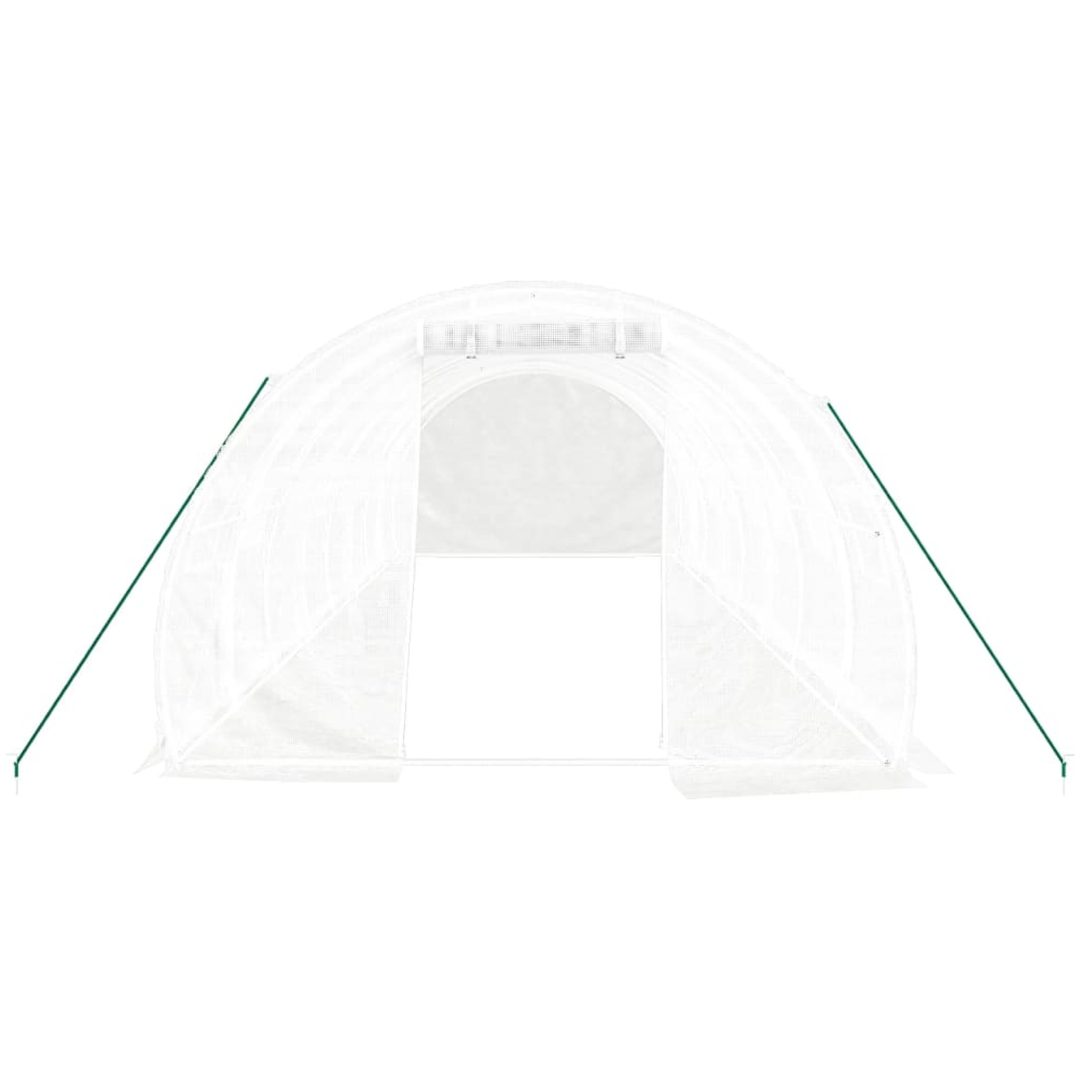 Växthus med stålram vit 24 m² vidaXL 8 x 3 x 2 m – bild 4