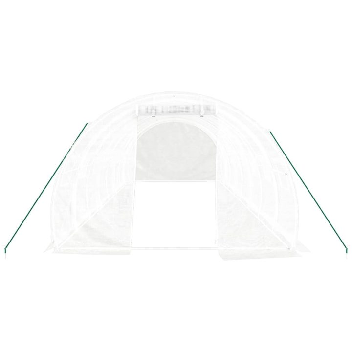 Växthus med stålram vit 24 m² vidaXL 8 x 3 x 2 m – bild 4