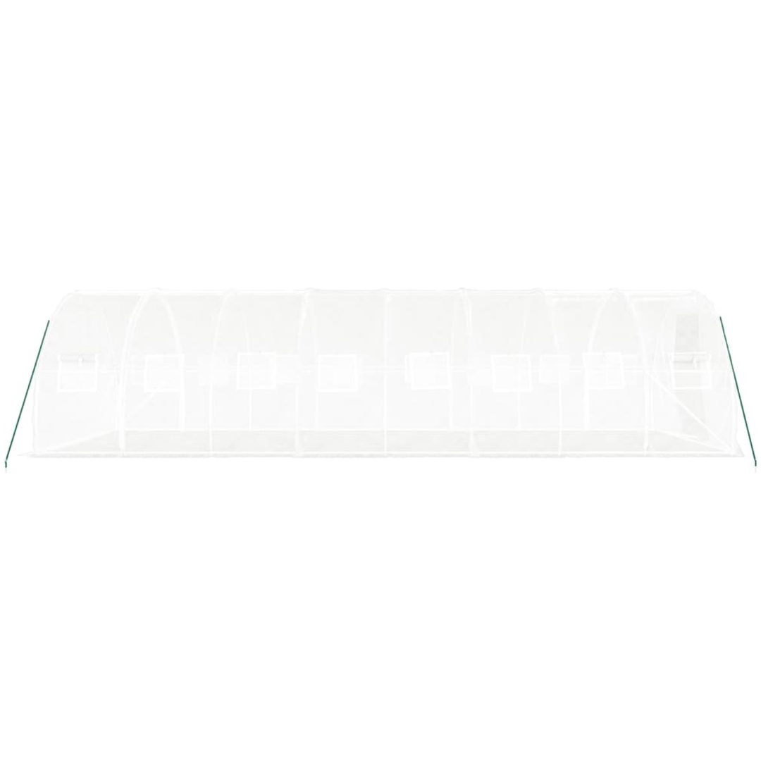 Växthus med stålram vit 24 m² vidaXL 8 x 3 x 2 m – bild 5