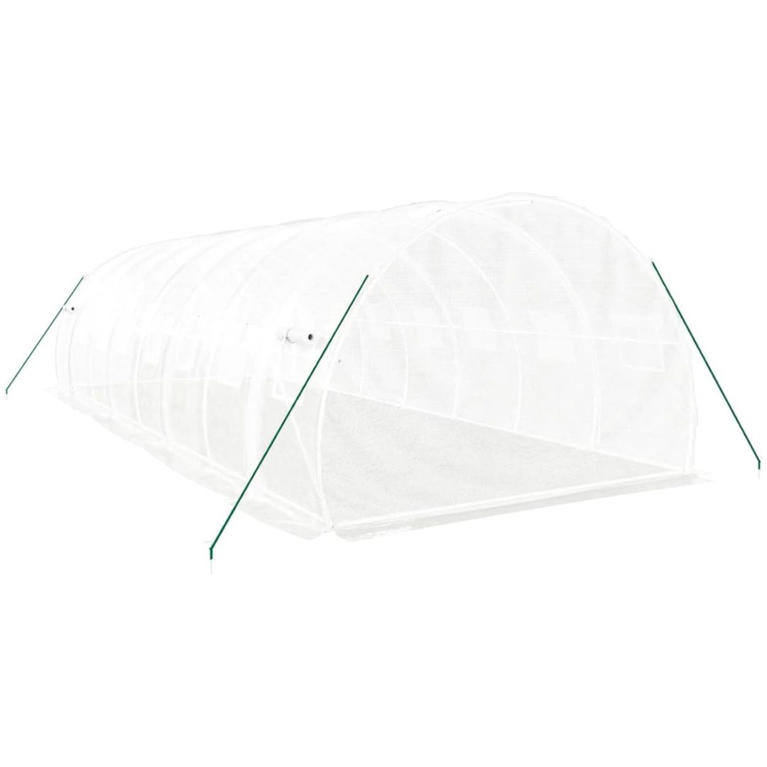 Växthus med stålram vit 24 m² vidaXL 8 x 3 x 2 m – bild 6