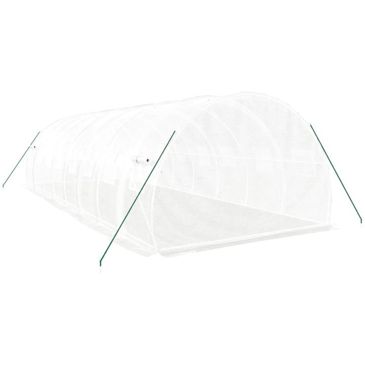 Växthus med stålram vit 24 m² vidaXL 8 x 3 x 2 m – bild 6