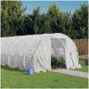 Växthus med stålram vit 24 m² vidaXL 8 x 3 x 2 m – miniatyr 1