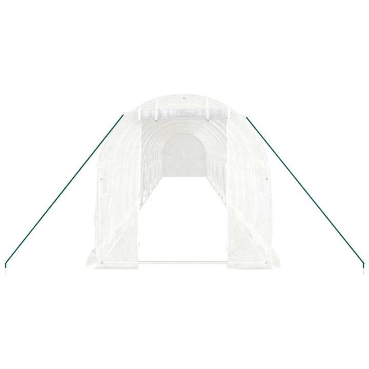 Växthus med stålram vit 28 m² vidaXL 14 x 2 x 2 m – bild 4