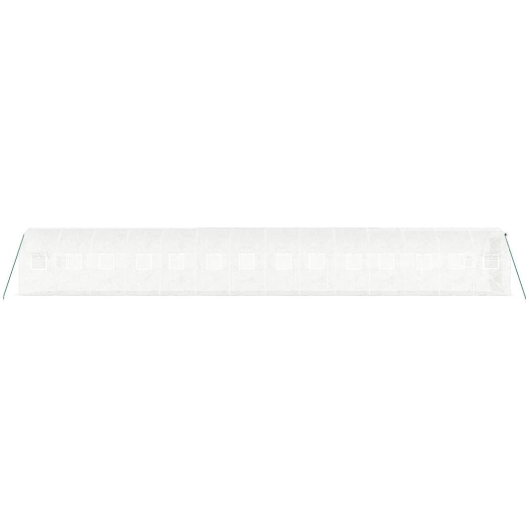 Växthus med stålram vit 28 m² vidaXL 14 x 2 x 2 m – bild 5