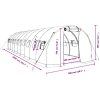 Växthus med stålram vit 30 m² vidaXL 10 x 3 x 2 m – miniatyr 12