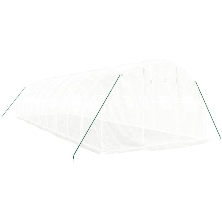 Växthus med stålram vit 30 m² vidaXL 10 x 3 x 2 m – bild 3