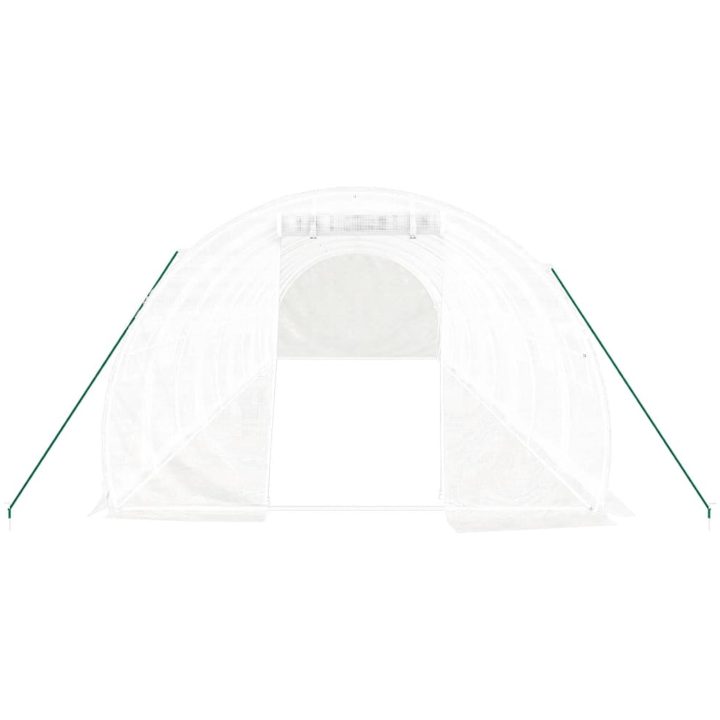 Växthus med stålram vit 30 m² vidaXL 10 x 3 x 2 m – bild 4