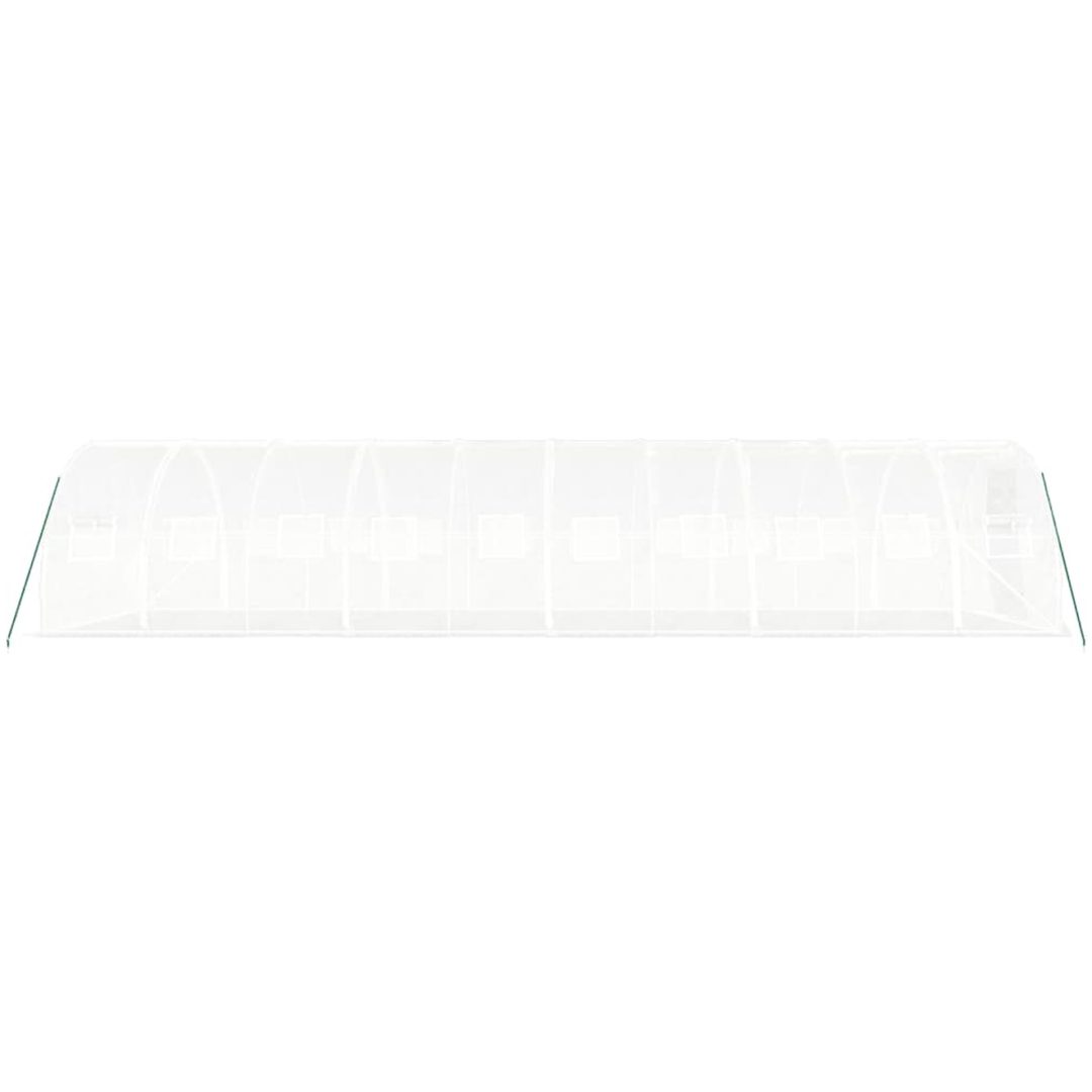 Växthus med stålram vit 30 m² vidaXL 10 x 3 x 2 m – bild 5