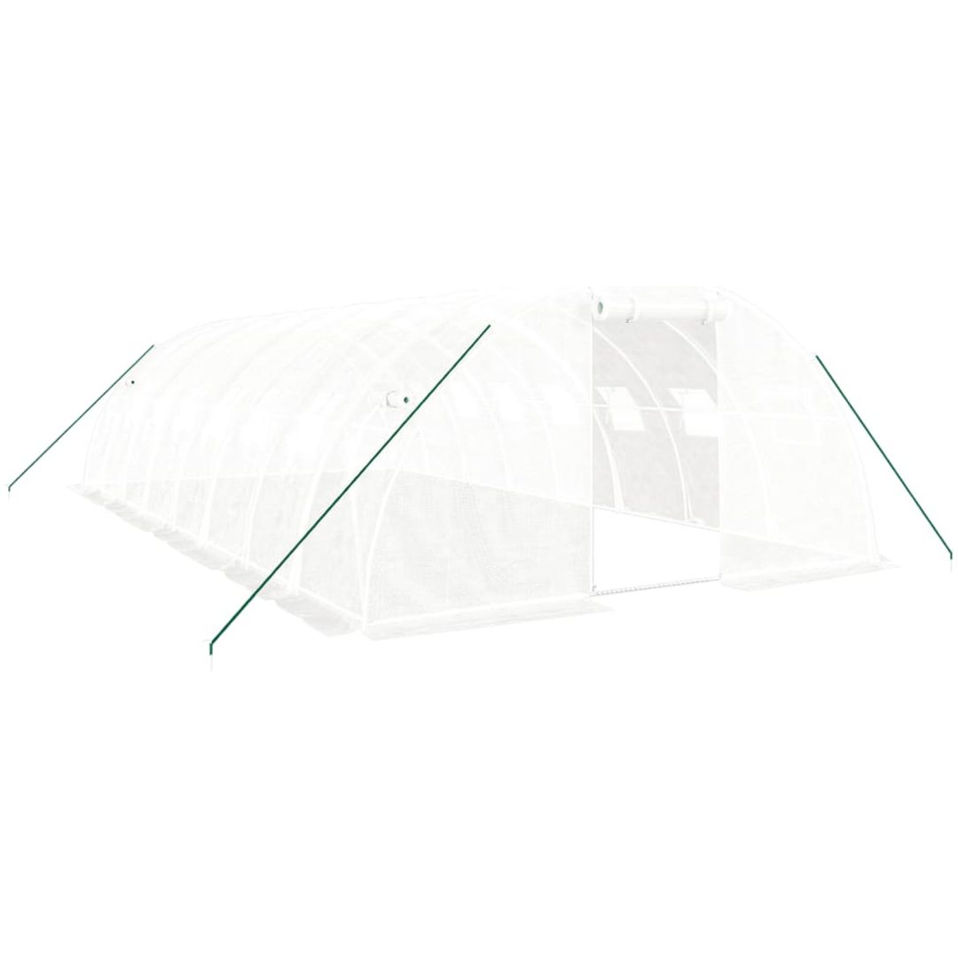 Växthus med stålram vit 32 m² vidaXL 8 x 4 x 2 m – bild 2