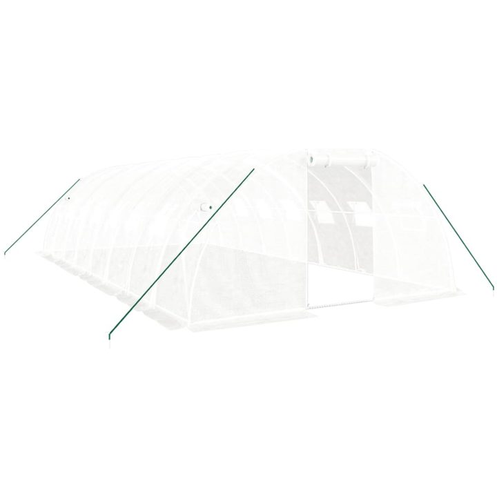 Växthus med stålram vit 32 m² vidaXL 8 x 4 x 2 m – bild 2