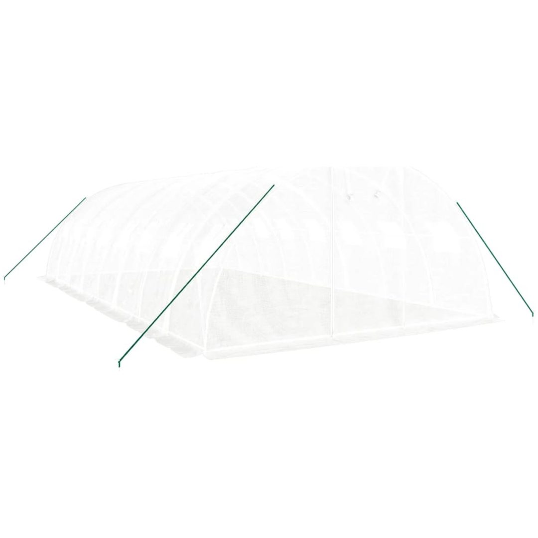 Växthus med stålram vit 32 m² vidaXL 8 x 4 x 2 m – bild 3