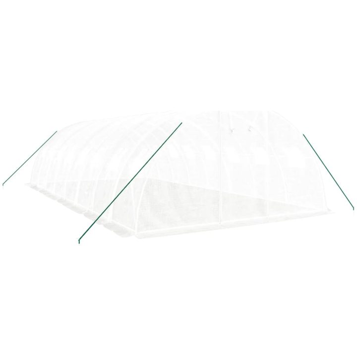 Växthus med stålram vit 32 m² vidaXL 8 x 4 x 2 m – bild 3