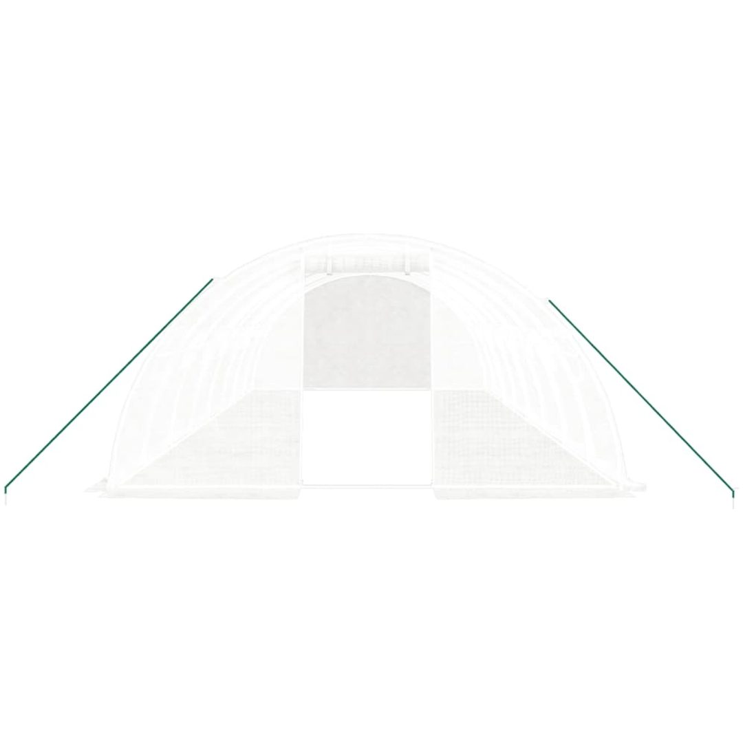 Växthus med stålram vit 32 m² vidaXL 8 x 4 x 2 m – bild 4