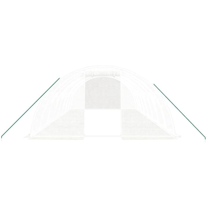 Växthus med stålram vit 32 m² vidaXL 8 x 4 x 2 m – bild 4