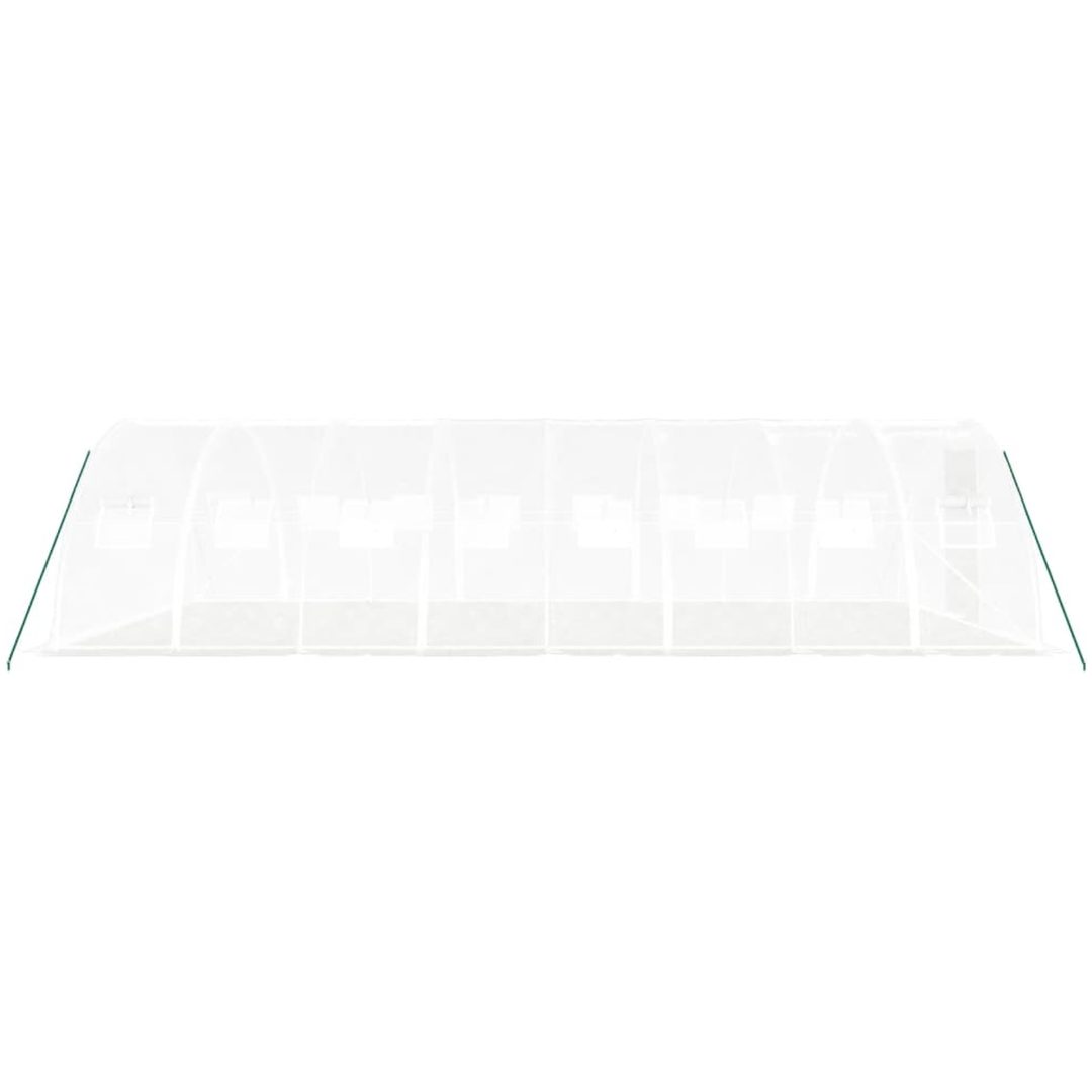Växthus med stålram vit 32 m² vidaXL 8 x 4 x 2 m – bild 5
