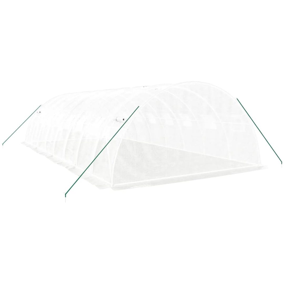 Växthus med stålram vit 32 m² vidaXL 8 x 4 x 2 m – bild 6