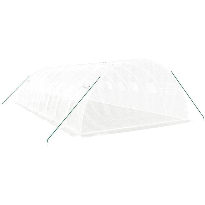 Växthus med stålram vit 32 m² vidaXL 8 x 4 x 2 m – bild 6