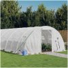 Växthus med stålram vit 32 m² vidaXL 8 x 4 x 2 m – miniatyr 1