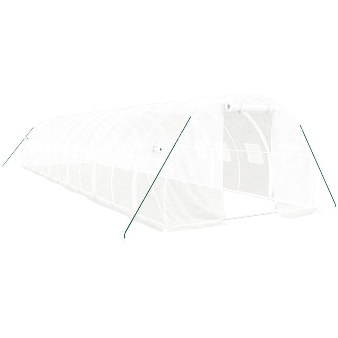 Växthus med stålram vit 36 m² vidaXL 12 x 3 x 2 m – bild 2