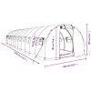 Växthus med stålram vit 36 m² vidaXL 12 x 3 x 2 m – miniatyr 12