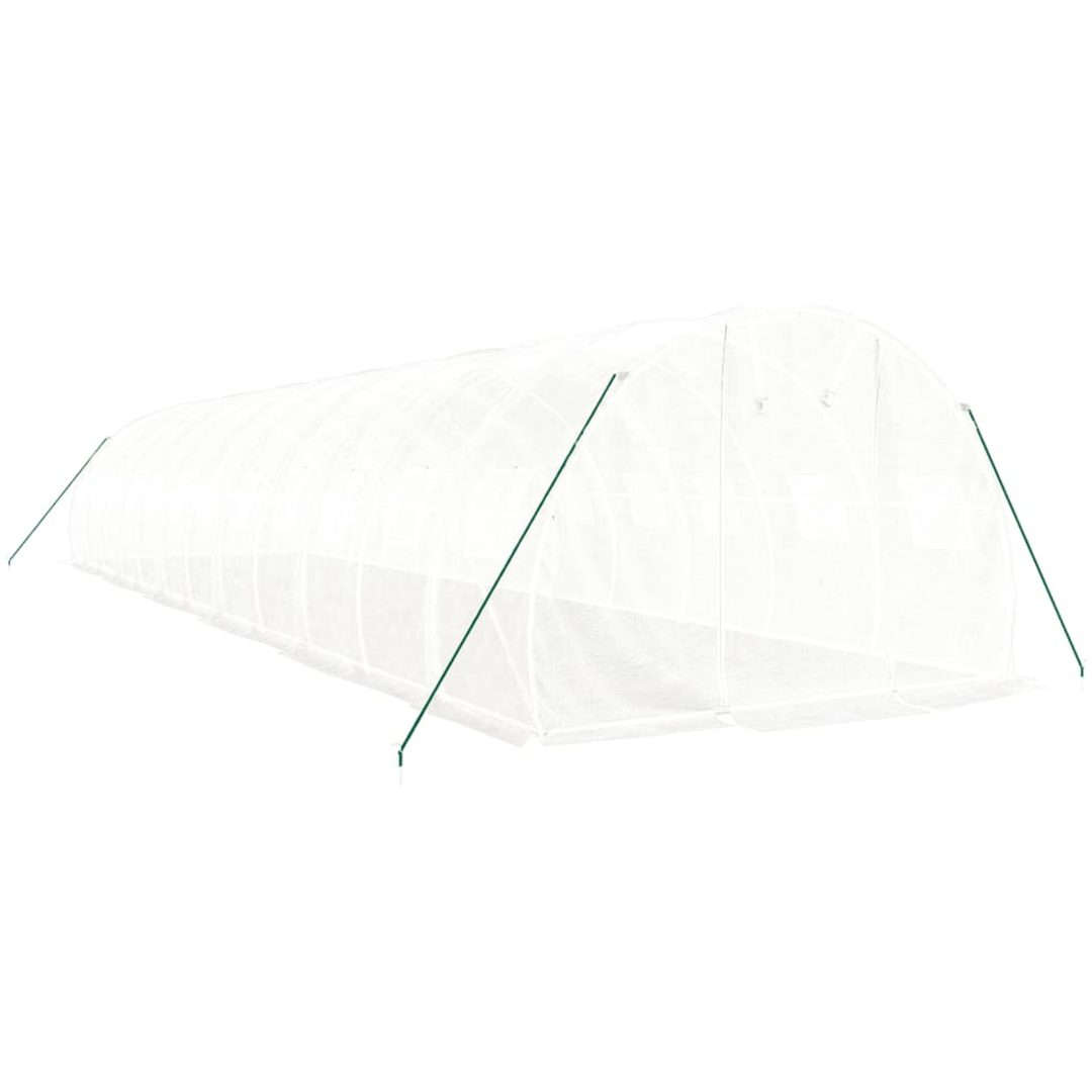 Växthus med stålram vit 36 m² vidaXL 12 x 3 x 2 m – bild 3