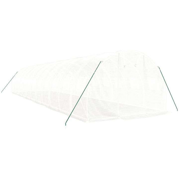 Växthus med stålram vit 36 m² vidaXL 12 x 3 x 2 m – bild 3