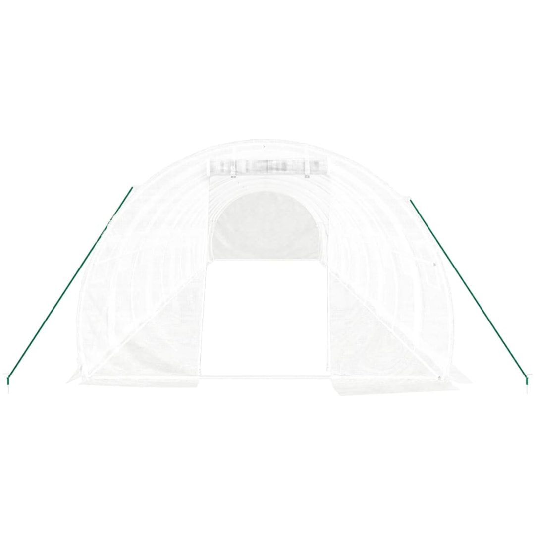 Växthus med stålram vit 36 m² vidaXL 12 x 3 x 2 m – bild 4