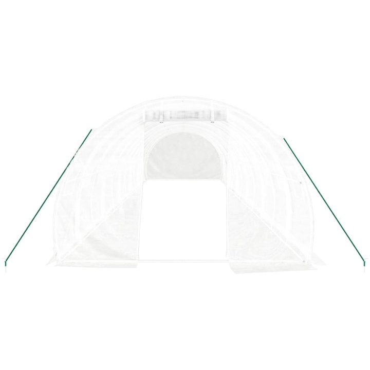 Växthus med stålram vit 36 m² vidaXL 12 x 3 x 2 m – bild 4