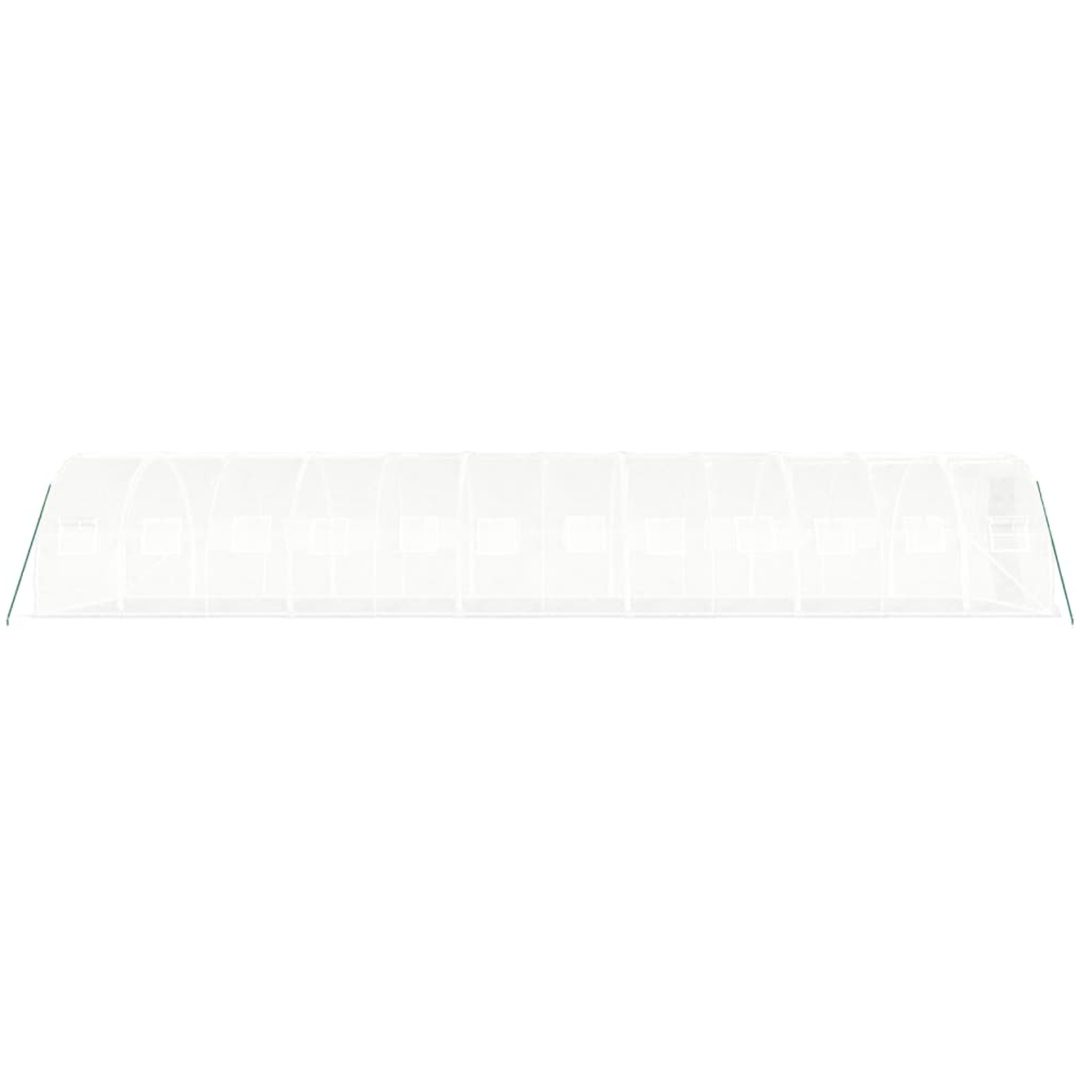 Växthus med stålram vit 36 m² vidaXL 12 x 3 x 2 m – bild 5