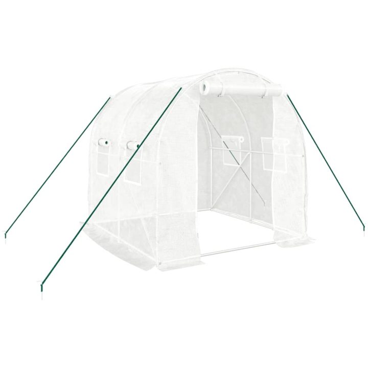 Växthus med stålram vit 4 m² vidaXL 2 x 2 x 2 m – bild 2