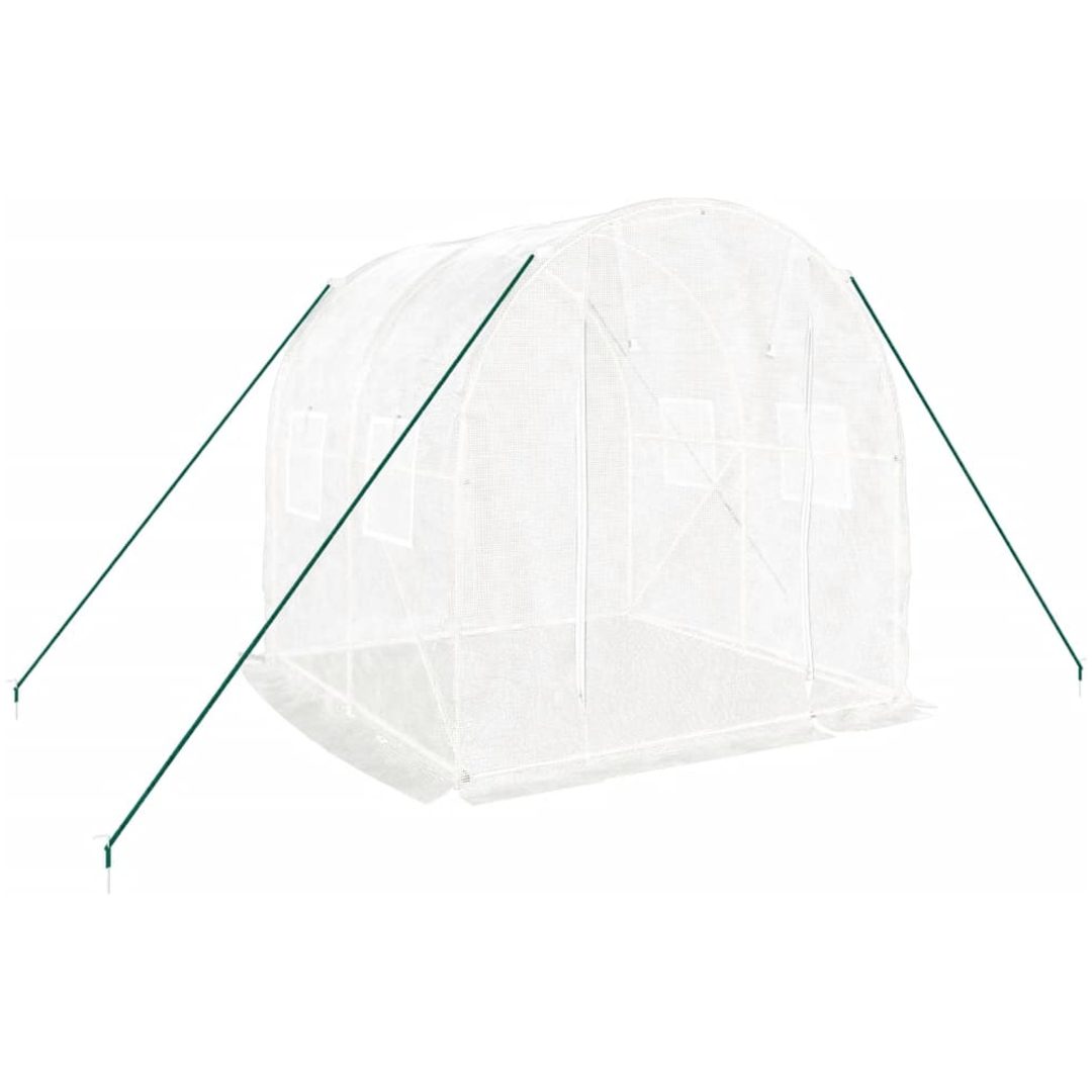 Växthus med stålram vit 4 m² vidaXL 2 x 2 x 2 m – bild 3