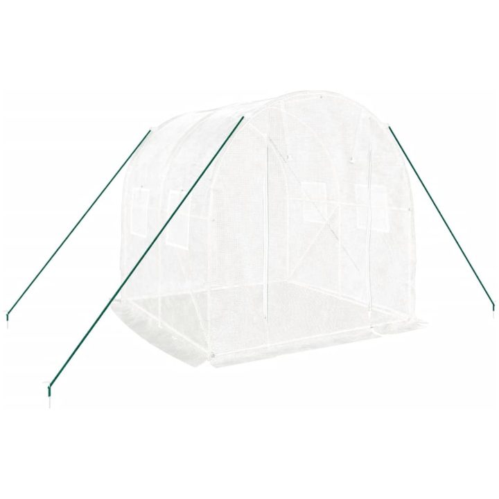 Växthus med stålram vit 4 m² vidaXL 2 x 2 x 2 m – bild 3