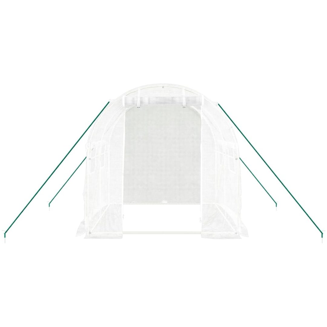 Växthus med stålram vit 4 m² vidaXL 2 x 2 x 2 m – bild 4