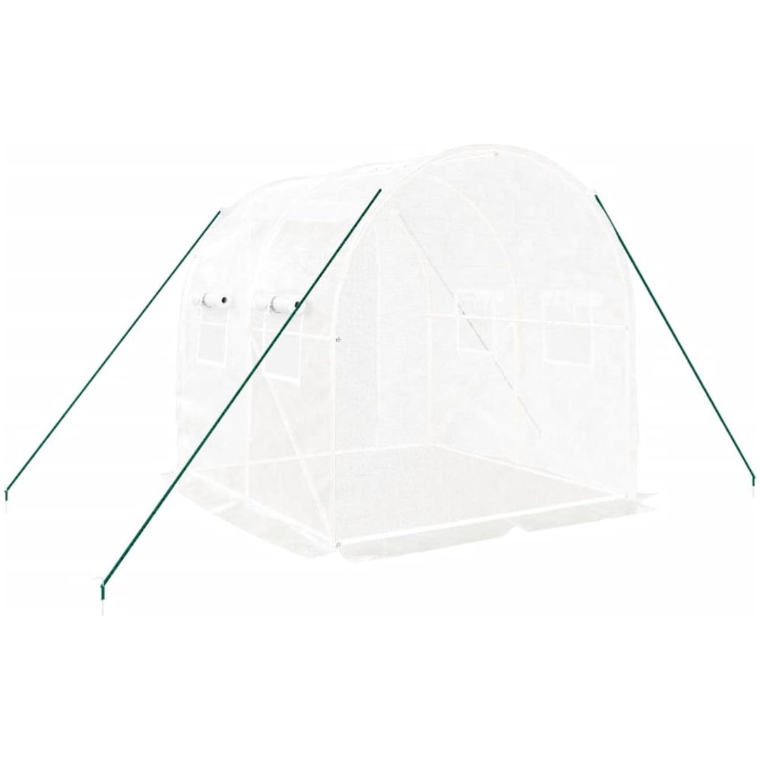 Växthus med stålram vit 4 m² vidaXL 2 x 2 x 2 m – bild 6