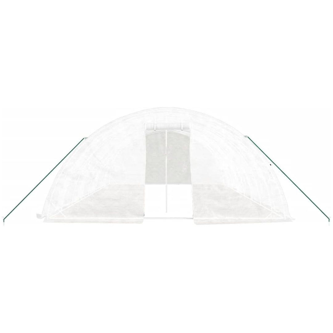 Växthus med stålram vit 40 m² vidaXL 8 x 5 x 2.3 m – bild 4