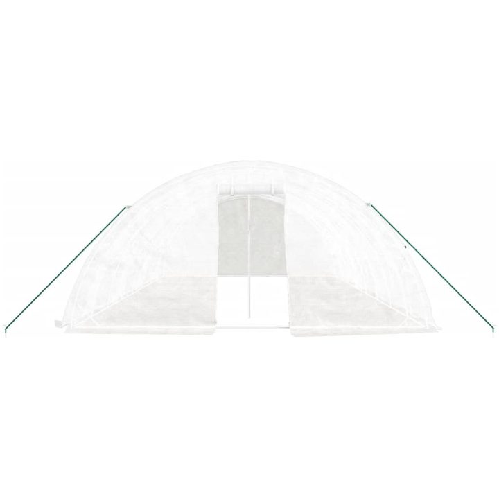 Växthus med stålram vit 40 m² vidaXL 8 x 5 x 2.3 m – bild 4