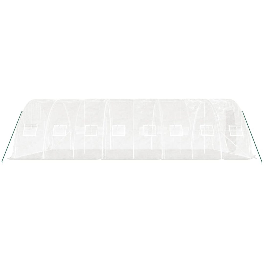 Växthus med stålram vit 40 m² vidaXL 8 x 5 x 2.3 m – bild 5