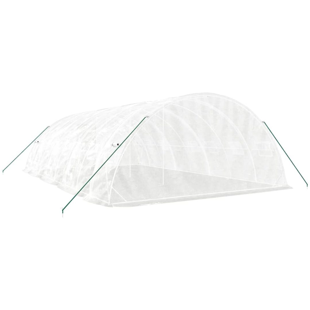 Växthus med stålram vit 40 m² vidaXL 8 x 5 x 2.3 m – bild 6