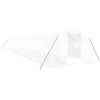 Växthus med stålram vit 42 m² vidaXL 14 x 3 x 2 m – miniatyr 2