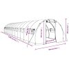 Växthus med stålram vit 42 m² vidaXL 14 x 3 x 2 m – miniatyr 12