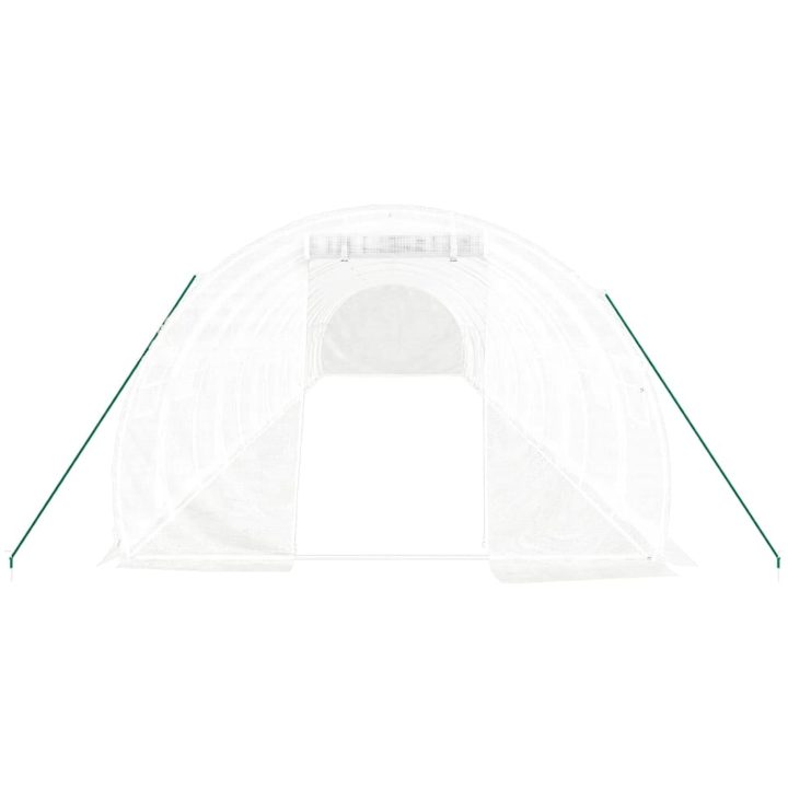 Växthus med stålram vit 42 m² vidaXL 14 x 3 x 2 m – bild 4