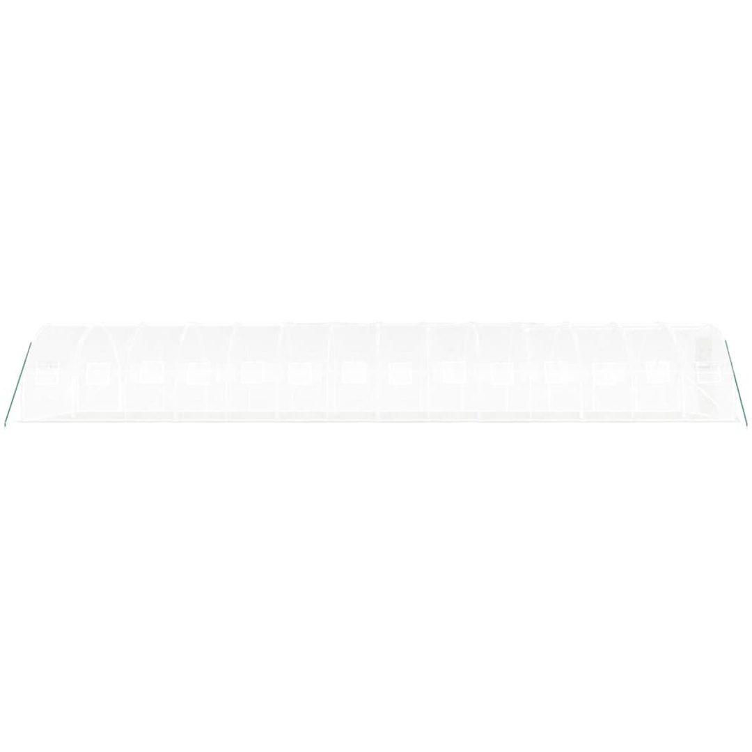 Växthus med stålram vit 42 m² vidaXL 14 x 3 x 2 m – bild 5