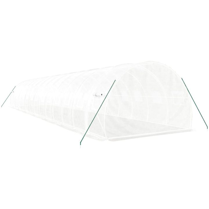 Växthus med stålram vit 42 m² vidaXL 14 x 3 x 2 m – bild 6