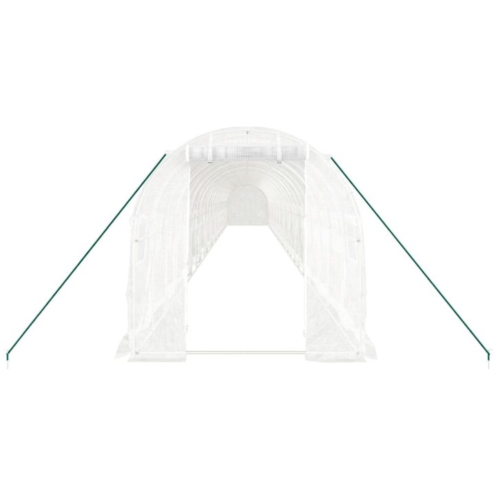 Växthus med stålram vit 44 m² vidaXL 22 x 2 x 2 m – bild 4