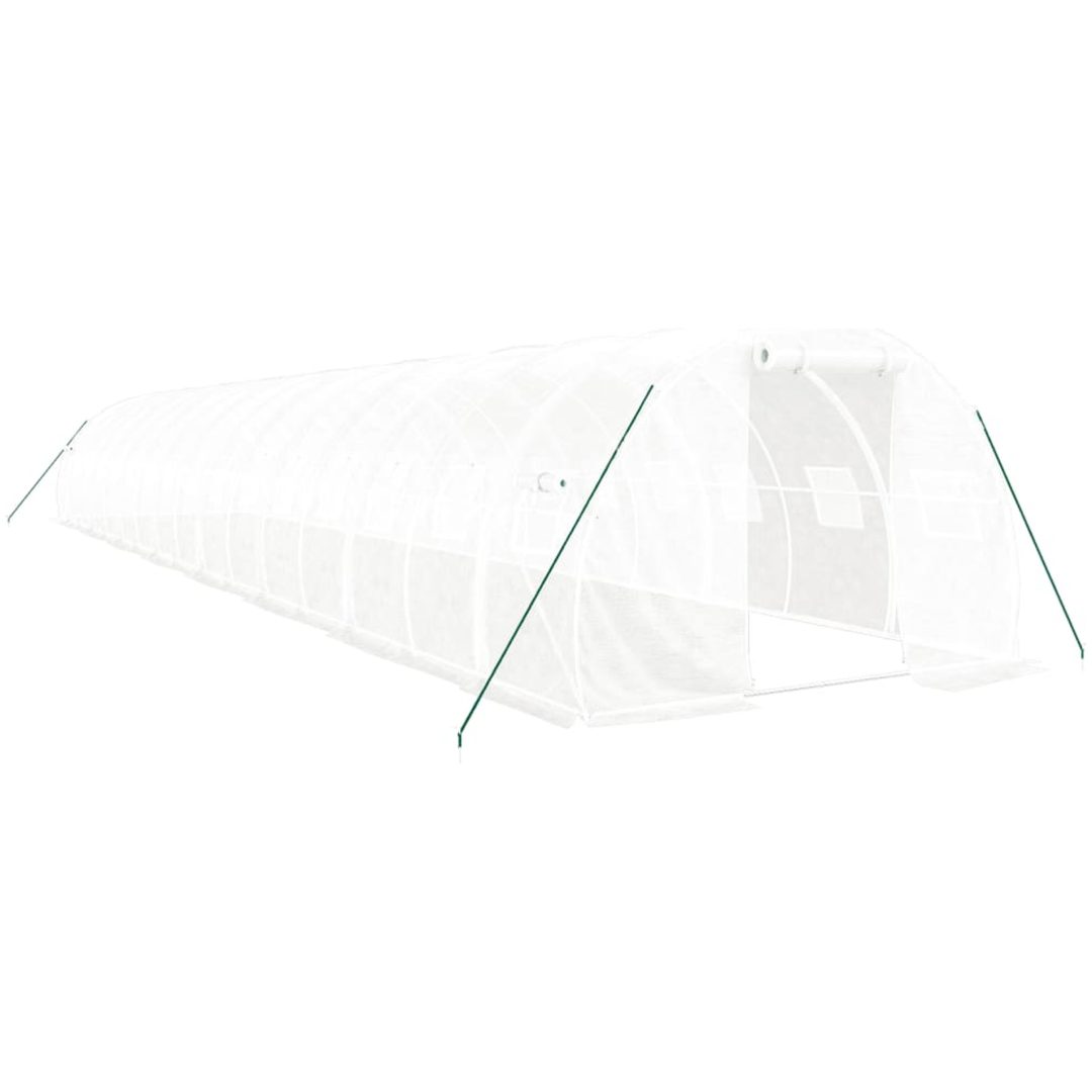 Växthus med stålram vit 48 m² vidaXL 16 x 3 x 2 m – bild 2