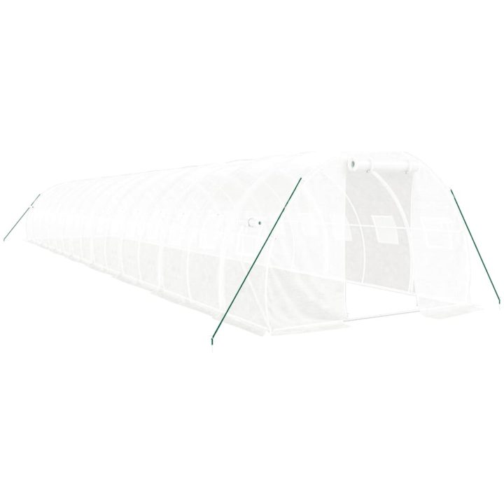 Växthus med stålram vit 48 m² vidaXL 16 x 3 x 2 m – bild 2